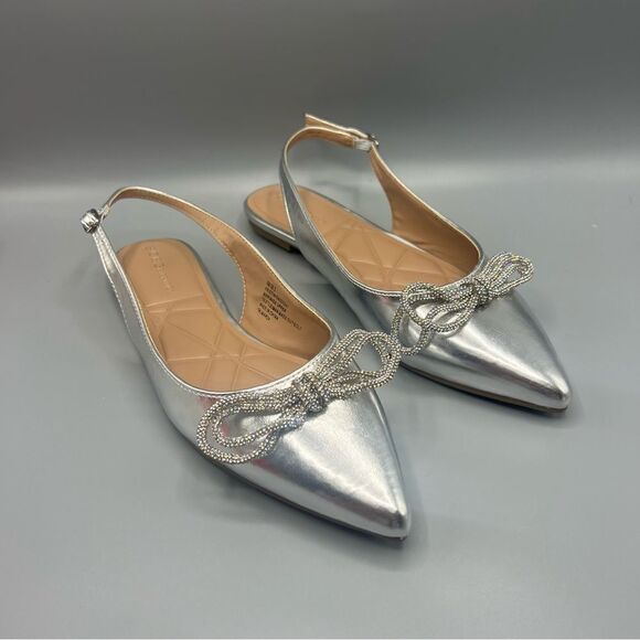 BCBGeneration Kristin Pointed Toe Rhinestone Bow Detail Slingback Mule - Picture 2 of 5